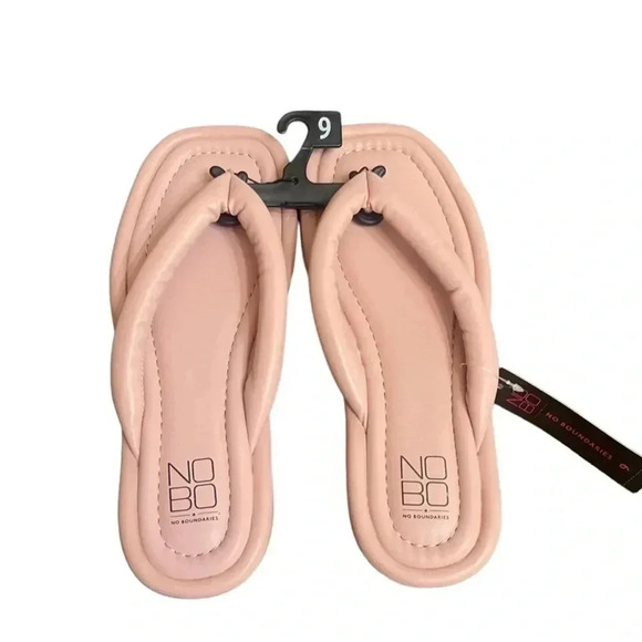 No Boundaries Pink Padded Thong Sandals size 9 New - Picture 1 of 6